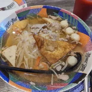 Pink Noodles Soup