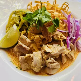 Khao Soi (chicken curry noodle from northern part of Thailand)
