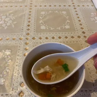 Soup served when order for food taken.