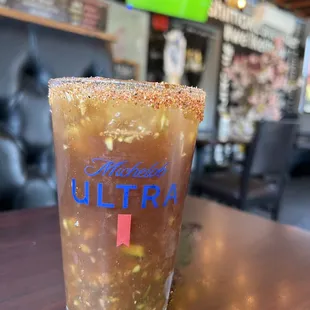 Pepino and lime michelada