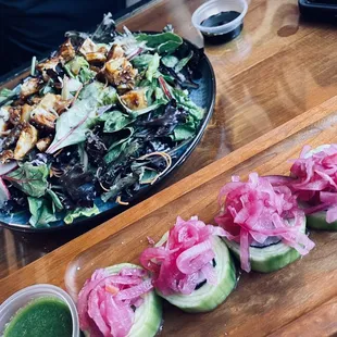 Aquachile Roll &amp; Chicken salad