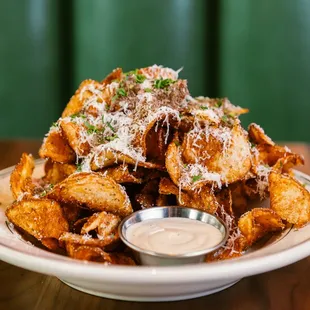 a plate of fried food