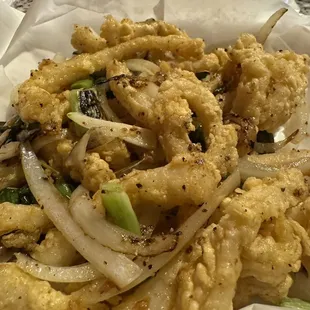 Salt and pepper squid; yum!
