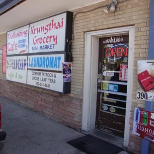 Storefront and Entrance to Krungthai Grocery March 23rd 2014 visit.
