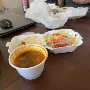 $7.00 soup and $12.00 salad. (Plus tax).  :(
