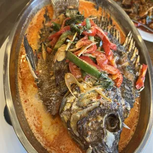Tilapia in curry sauce