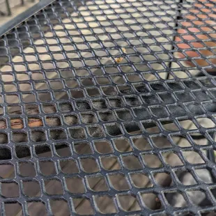 Dirty table with food on the table.