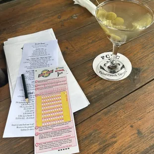 $5 Happy Hour dirty martini and Keno.