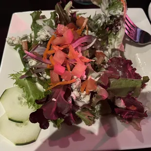 Salad it came with the dinner with nice chunks of blue cheese