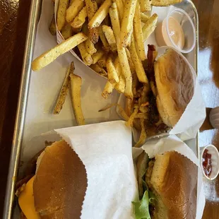 BBQ Chicken, Cowbell Mini Burger and Original Mini Burger