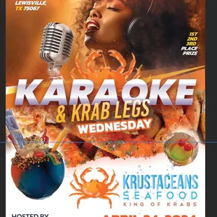 Krab legs &amp; Karaoke Wednesday!!!
