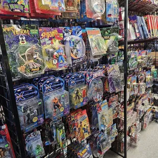 A sampling of some action figures sold at Krypton Comics.