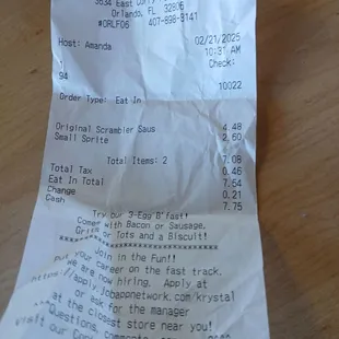 My $7 I spent on rude employees towards African customers and cold scrambler sausage