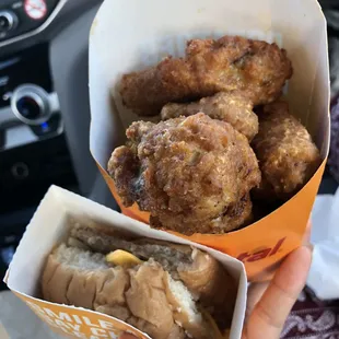 burger + chicken wings