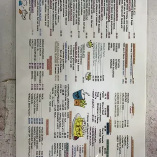 Updated Menu