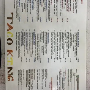 Updated Menu pt. 2