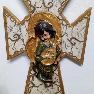 Hand carved wood cross