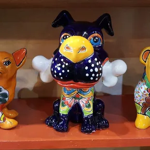 Talavera hand made and painted dogs
