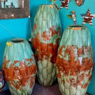 Impressive large clay vase pots!