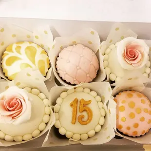 15th Birthday Custom Cupcakes.