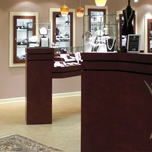 View jewelry as art in our custom designed store.