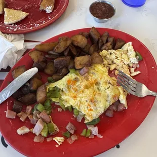 Pancakes were great! Omelette was filled with oil unfortunately.