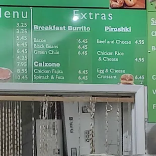 menus and prices