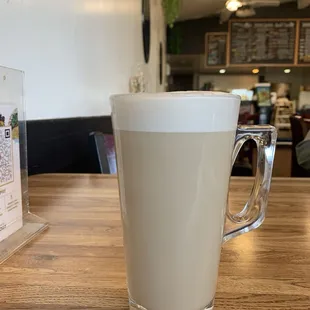 Oatmilk chai and smoke salmon crepe