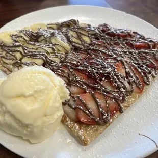 Strawberry and banana crepe