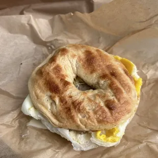 Sausage, Egg, Cheese on Bagel Sandwich