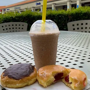 Blended Mocha + chocolate filled + raspberry filled - so good