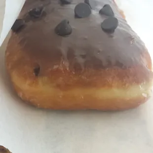 Chocolate chip roll with chocolate chips inside