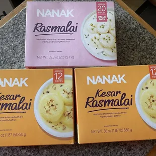 three boxes of nanak rasmali
