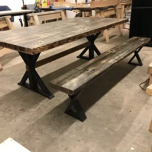 Reclaied Trestle Table &amp; Bench