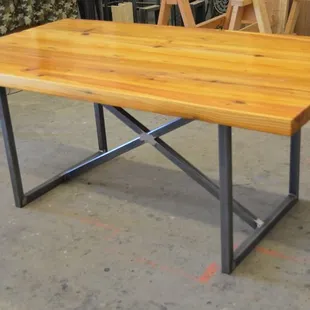 McKinney , TX reclaimed wood industrial table