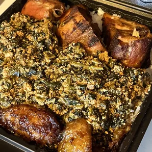 a pan of food