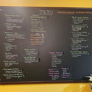 Menu as of January 2025