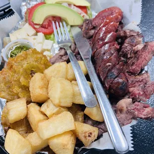 K'Serno Grill steak with yuca and plantains - Perfect and great!