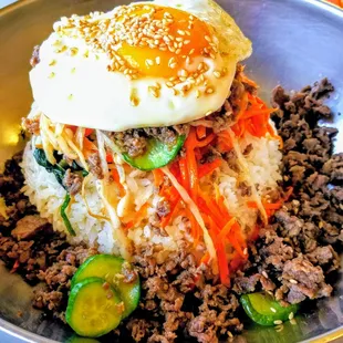 Bibimbap...sounds like an old Atari game effect but in Korean it means effen delicious!