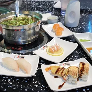 hotpot and sushi