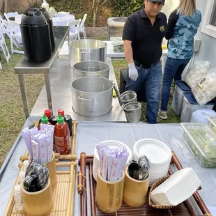 Pho cater setup