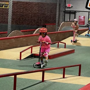 There is so much for my daughter to do! This place is huge so they can run around, play dodgeball, go on a zip line, and jump for hours.