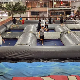 Torn damaged equipment everywhere!