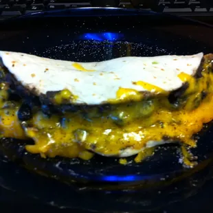 Ground Beef Picadillo, Refried Black Bean, and Cheddar Cheese Breakfast Taco (custom-made to order)