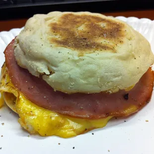 Grab &apos;N Go Ham, Egg &amp; Cheese English Muffin Breakfast Sandwich.  Only $1.99!