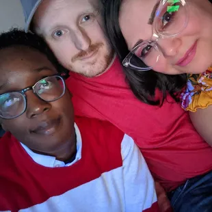 a man and a woman posing for a picture