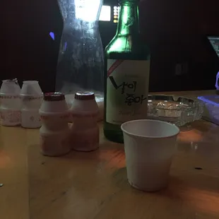 Soju and yogurt drink