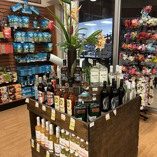 a variety of products on display