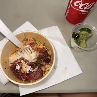 Spicy &amp; hawaiian style poke bowl