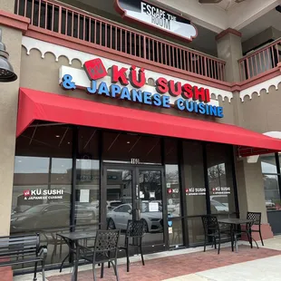 the front of the restaurant